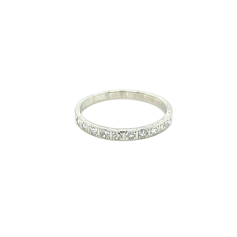 Platinum Wedding Band With 10=0.33tw Single Cut G SI Diamonds