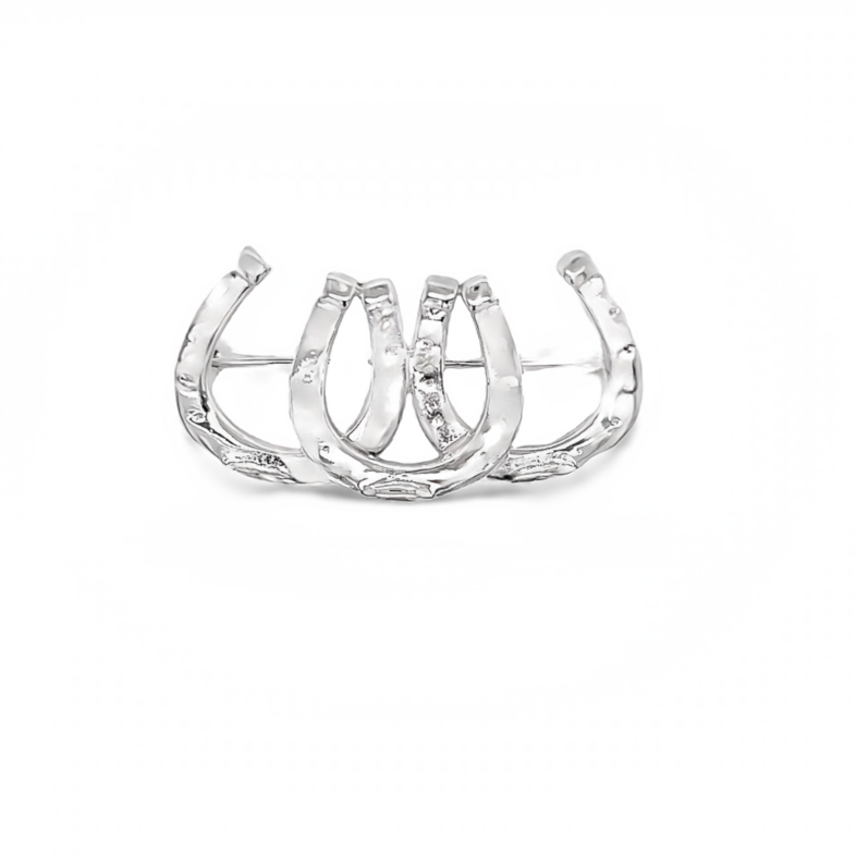 Sterling Triple Horseshoe Pin