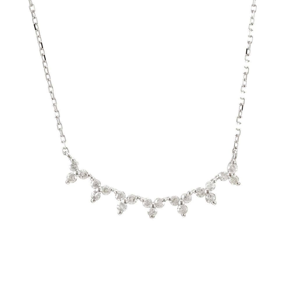 White 14 Karat Necklace 21=0.17tw Round Brilliant G VS Diamonds