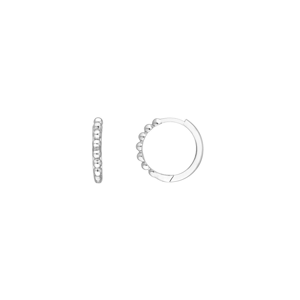 White 14 Karat Hoop Earrings