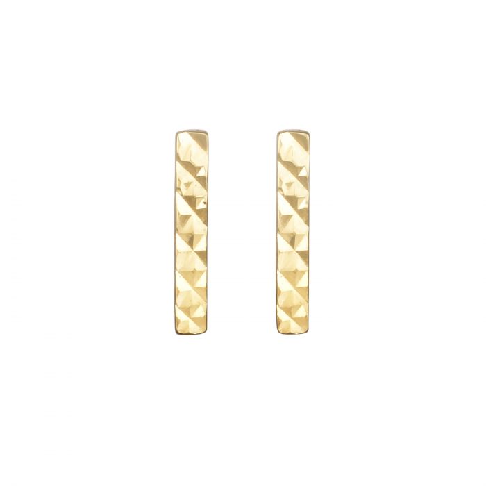 14 Karat Yellow Gold  Vertical Bar Earrings