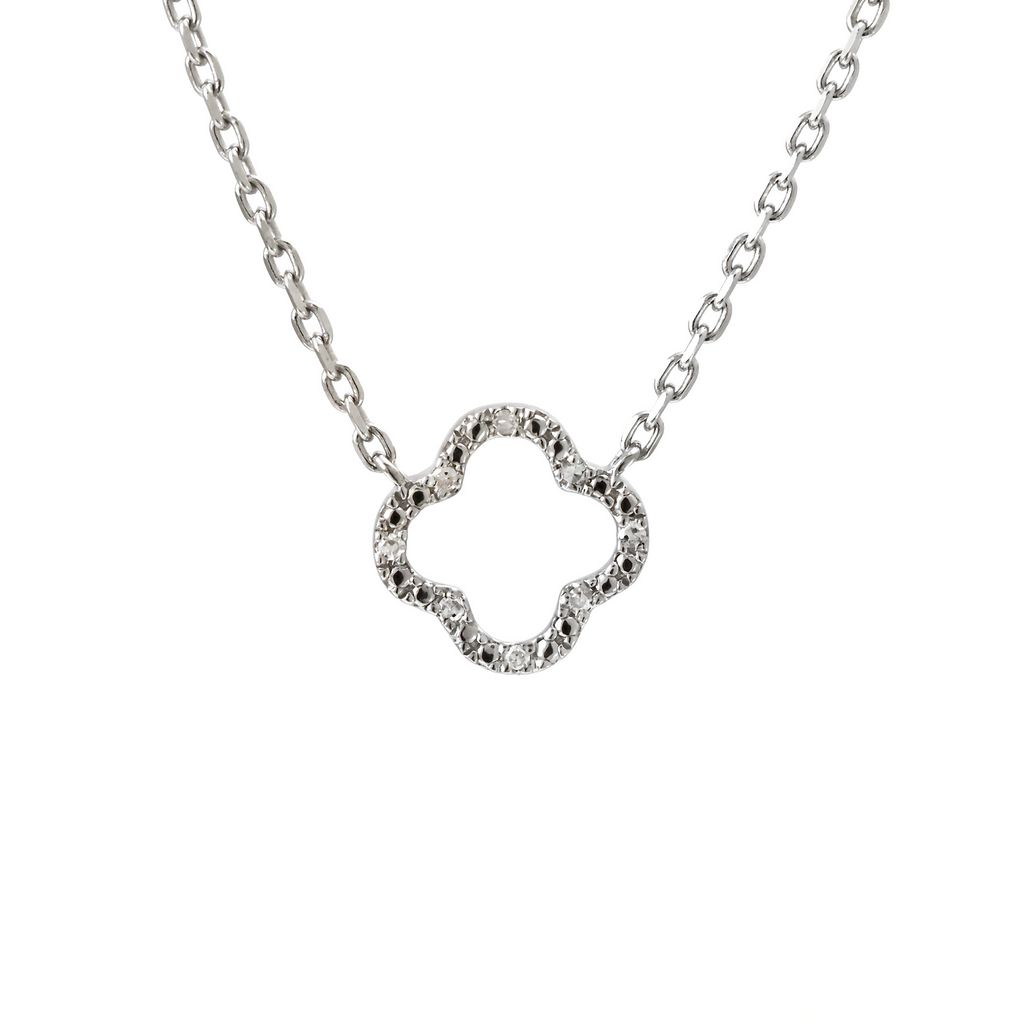 Sterling Statement Necklace 8=0.04tw Round Brilliant G I Diamonds
