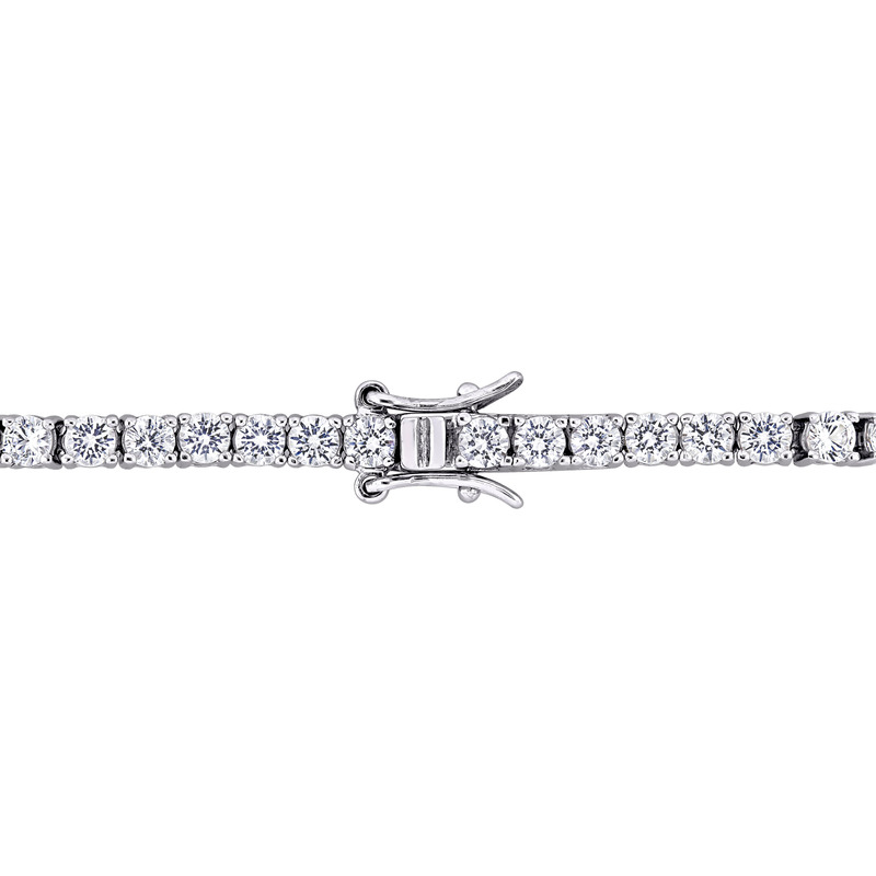 8.25 CT TGW Created White Sapphire 7 Bracelet in Sterling Silver