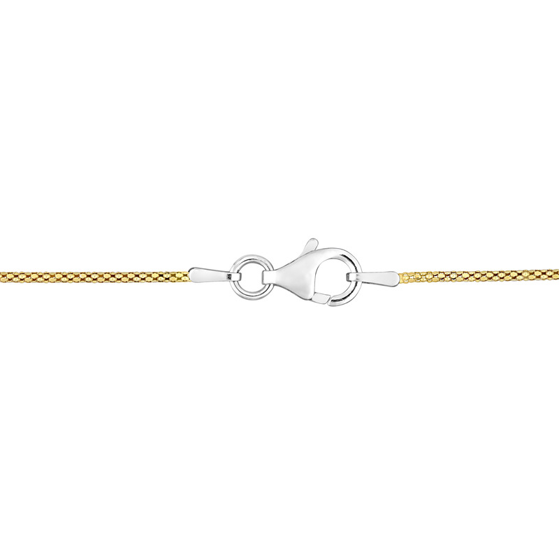 6mm Ball Station Chain Bracelet in Two-Tone Yellow and White Sterling Silver - 7.5 in.