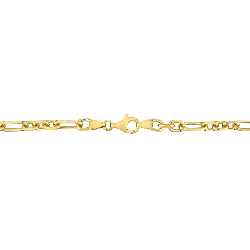 Figaro Rolo Bracelet in Yellow Plated Sterling Silver - 7.5 in.