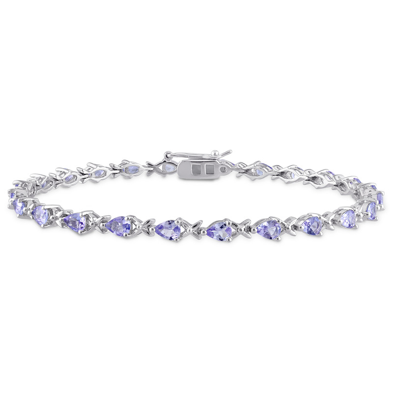 4 1/3 CT TGW Tanzanite X-Link Bracelet in Sterling Silver