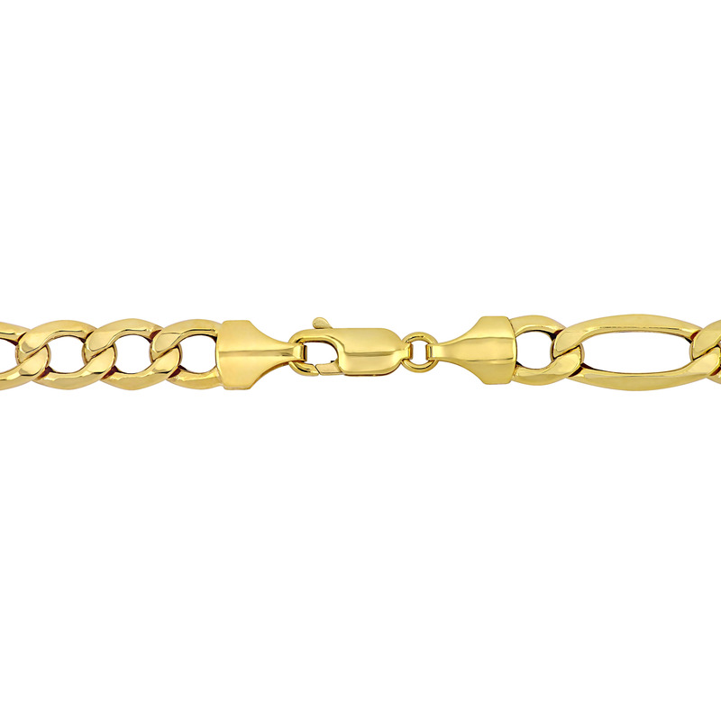 Men's Figaro Chain Bracelet in 10K Yellow Gold (7 mm/9 Inch)
