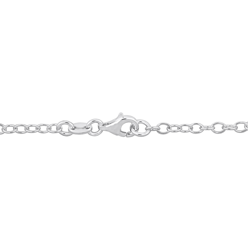 Multi-color Enamel Heart Charm Link Bracelet in Sterling Silver - 7.5 in.