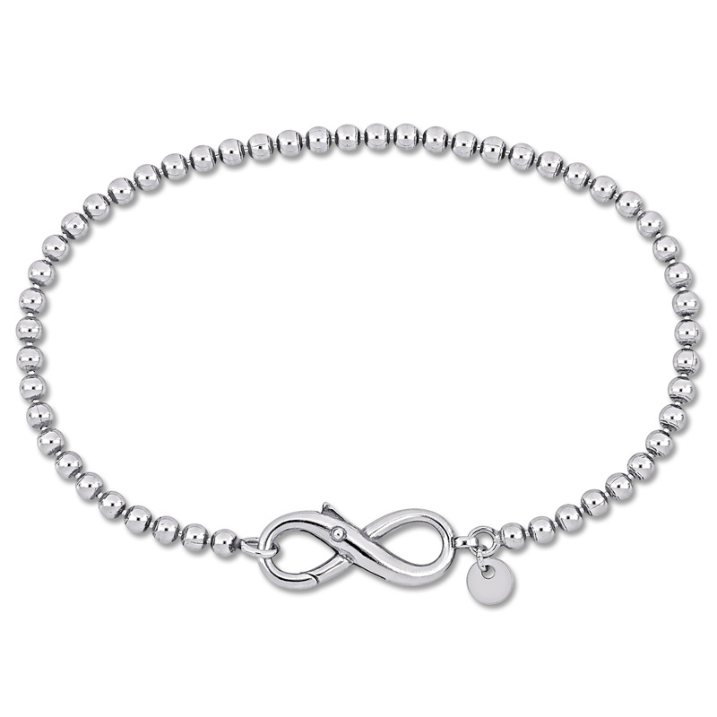 Ball Link Infinity Bracelet in Sterling Silver - 9 in.