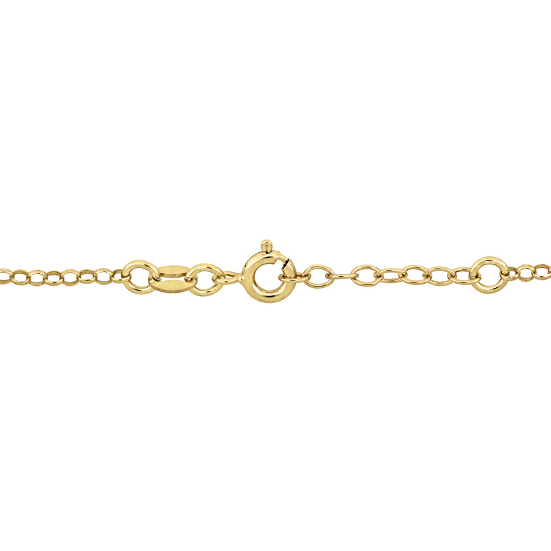White and Red Enamel Cherry Charm Link Bracelet in Yellow Plated Sterling Silver - 6.5+1 in.