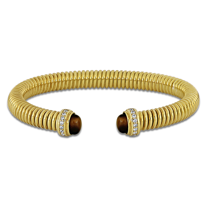 7mm Popcorn Stretch Bangle in Two-Tone Sterling Silver