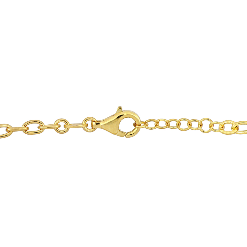 Double Pear Shaped Link Bracelet in Yellow Plated Sterling Silver - 6.5+1.5 in.
