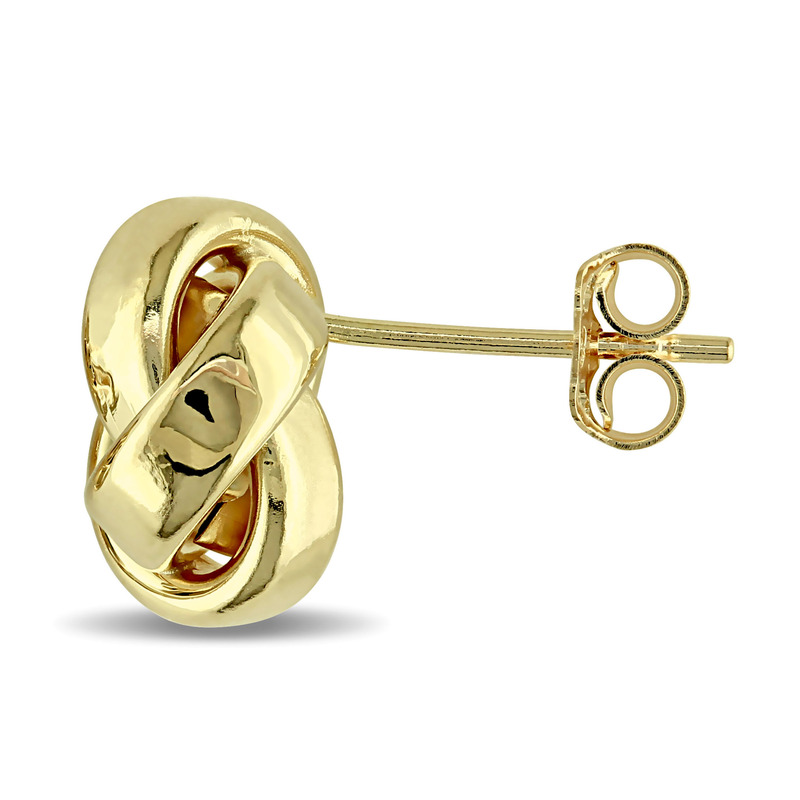 Love Knot Stud Earrings in 10k Yellow Gold
