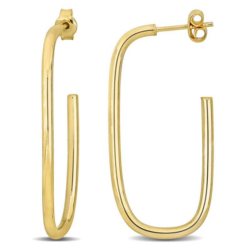 Open Rectangular Earrings in 10k Yellow Gold