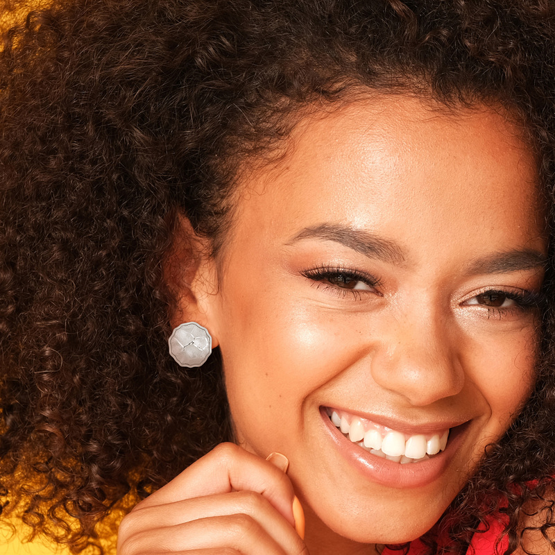 21 MM Ha MMered Disc Earrings in Sterling Silver