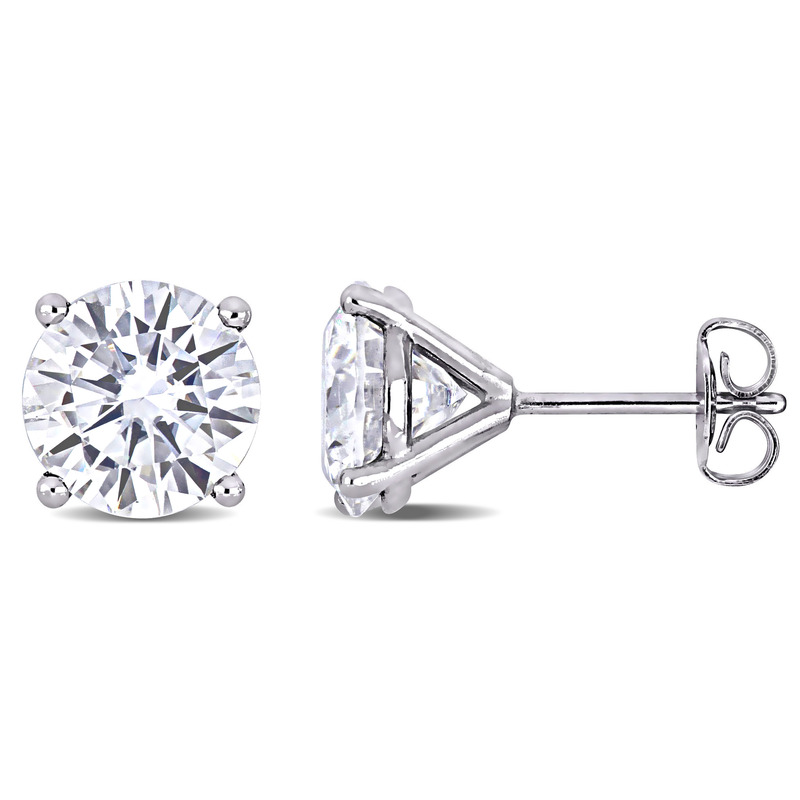 4 CT DEW Created Moissanite Solitaire Stud Earrings in 14k White Gold