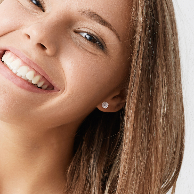 3 3/4 CT TGW Created Moissanite Stud Earrings in Sterling Silver