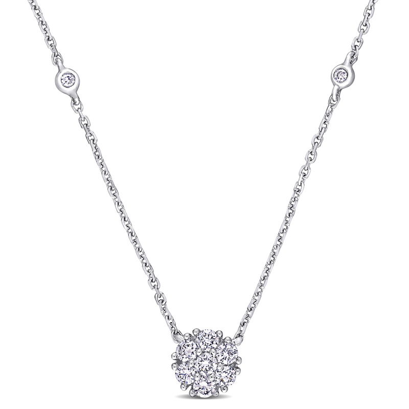 1/3 CT TW Diamond Necklace in 14k White Gold - 16 in