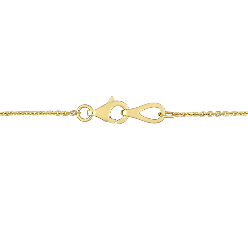 1/2 CT TW Diamond Floral Cluster Necklace in 14k Yellow Gold - 16 in