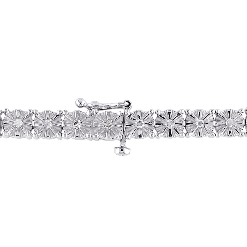 1/2 CT TW Diamond Tennis Bracelet in Sterling Silver - 7 in