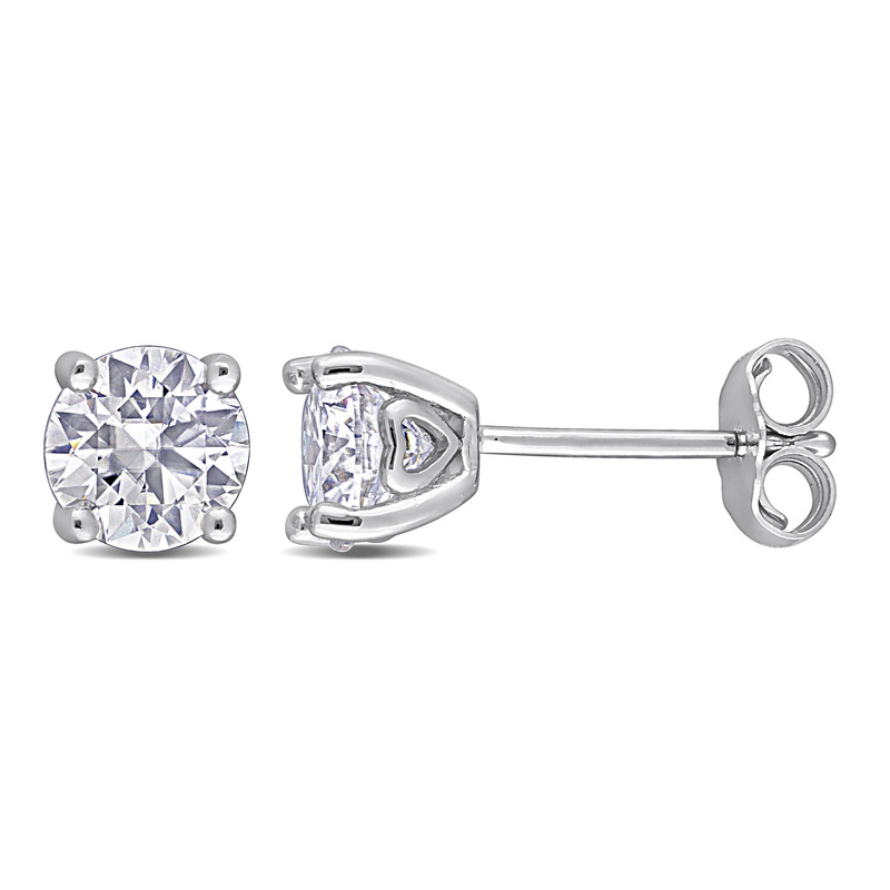 1 3/8 CT TGW Created Moissanite Stud Earrings in Sterling Silver