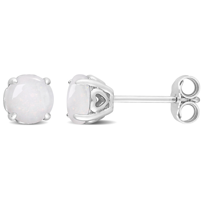 1 1/10 CT TGW Opal Stud Earrings in Sterling Silver