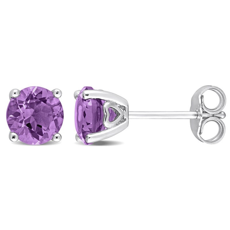 1 1/3 CT TGW Amethyst Stud Earrings in Sterling Silver