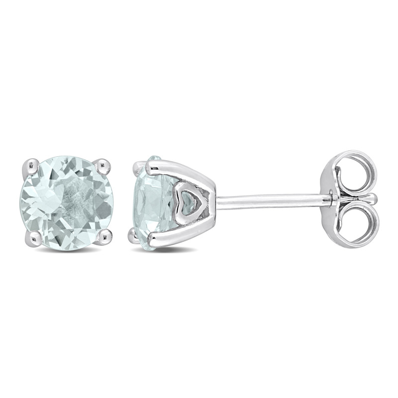 1 1/2 CT TGW Aquamarine Earrings in Sterling Silver