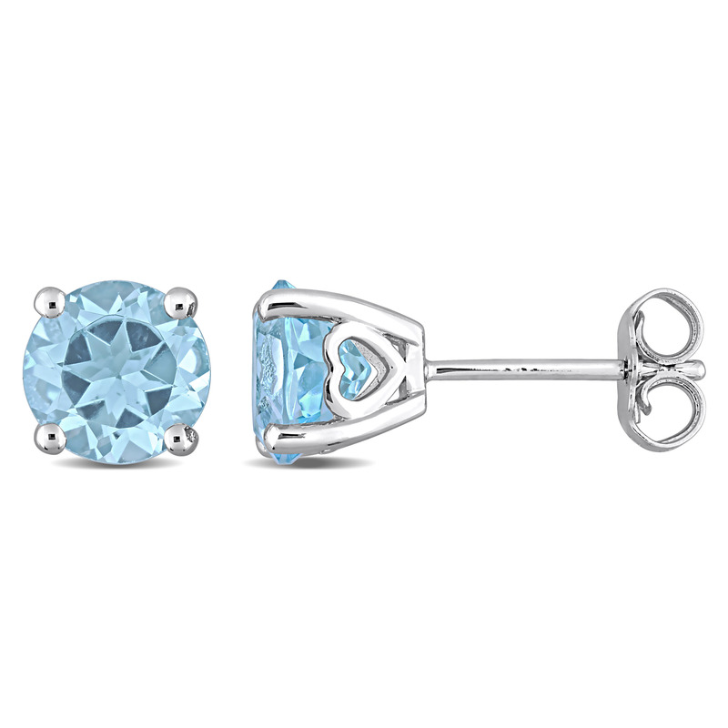 3 CT TGW Sky Blue Topaz Solitaire Stud Earrings in Sterling Silver