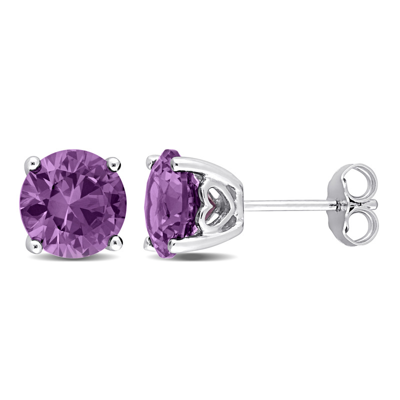 4 5/8 CT TGW Simulated Alexandrite Stud Earrings in Sterling Silver
