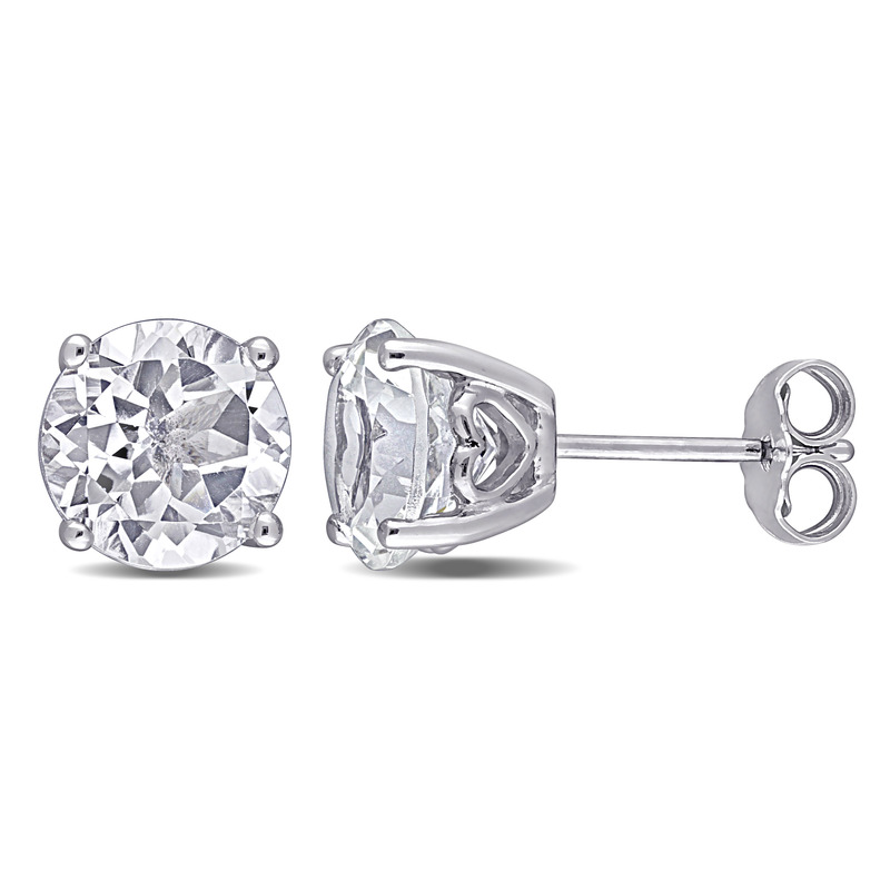 4 3/4 CT TGW White Topaz Stud Earrings in Sterling Silver