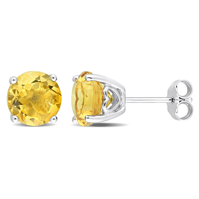 3 3/4 CT TGW Citrine Stud Earrings in Sterling Silver
