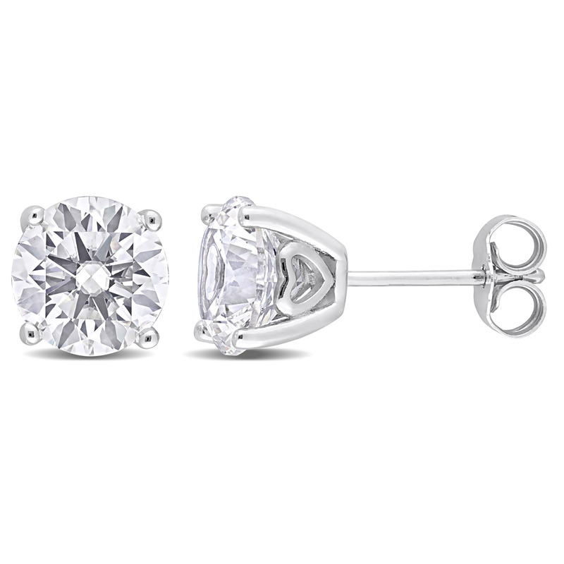 4 4/5 CT TGW Created White Sapphire Solitaire Stud Earrings in Sterling Silver