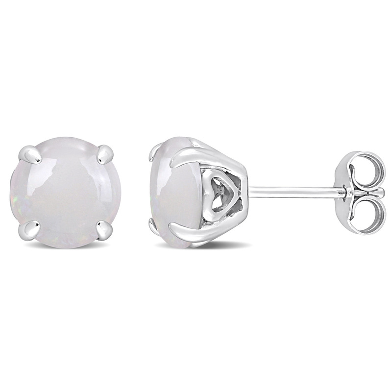 2 1/2 CT TGW Opal Stud Earrings in Sterling Silver