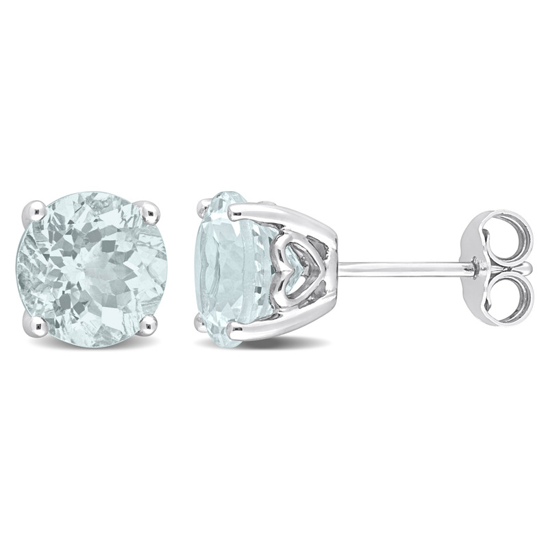 3 1/3 CT TGW Aquamarine Stud Earrings in Sterling Silver