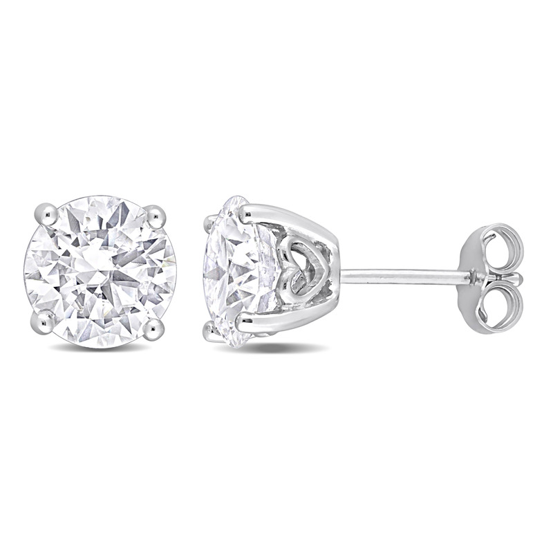 3 3/4 TGW Created Moissanite Stud Earrings in Sterling Silver