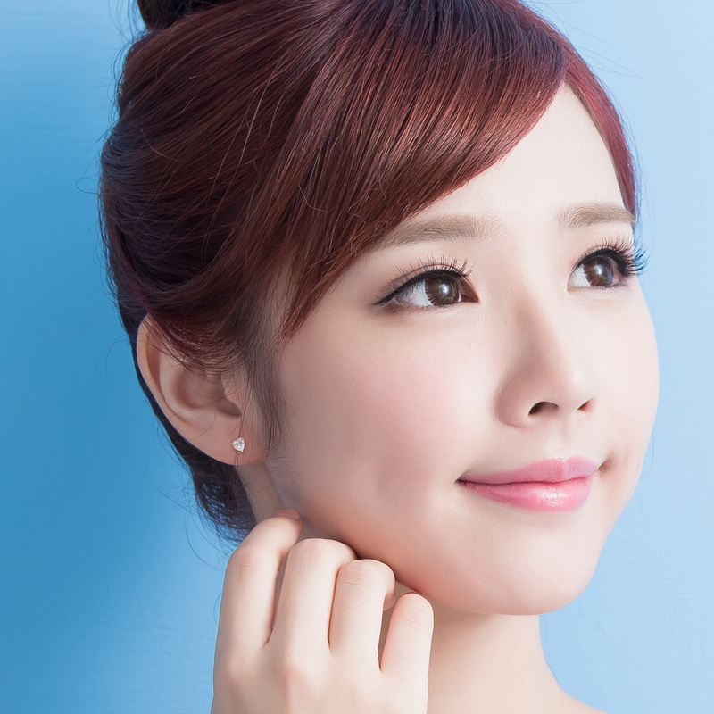 1 CT TGW Heart Shape Created Moissanite Earrings in Sterling Silver