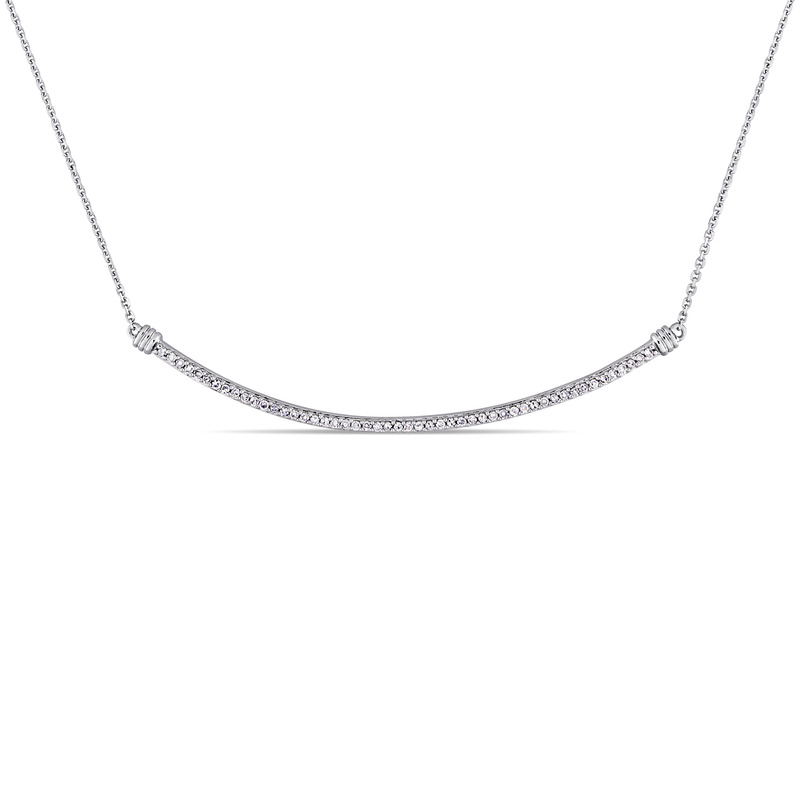 1/4 CT TW Diamond Linear Necklace in 14k White Gold - 17 in + 1.5 in Ext.