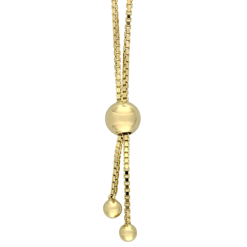 1/4 CT TW Diamond Bolo Bracelet in Yellow Plated Sterling Silver - 5-10 in.
