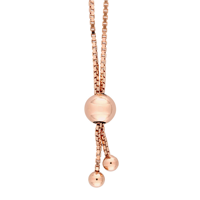 1/4 CT TW Diamond Bolo Bracelet in Rose Plated Sterling Silver - 5-10 in.