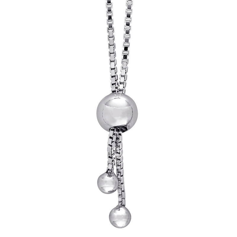 1/4 CT TW Diamond Bolo Bracelet in Sterling Silver - 5-10 in.