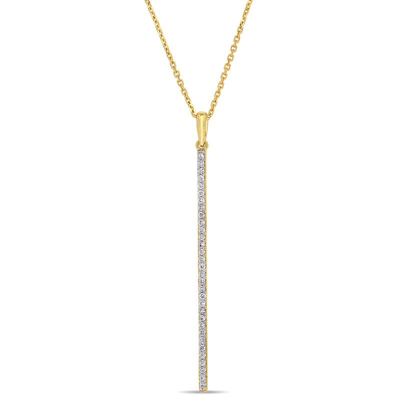 1/6 CT TW Diamond Teardrop Necklace in 14k Yellow Gold - 16 in