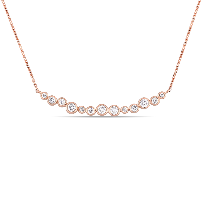 1/2 CT TW Diamond Necklace in 14k Rose Gold - 17 in
