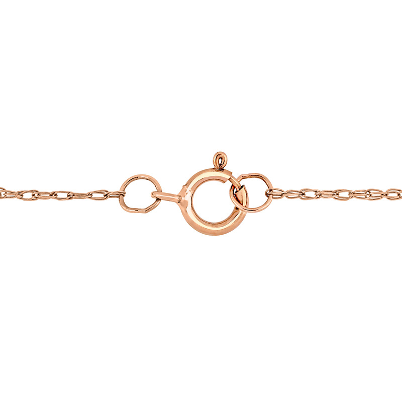 Diamond Accent Leaf Necklace with Chain in 10k Rose Gold - 17 in