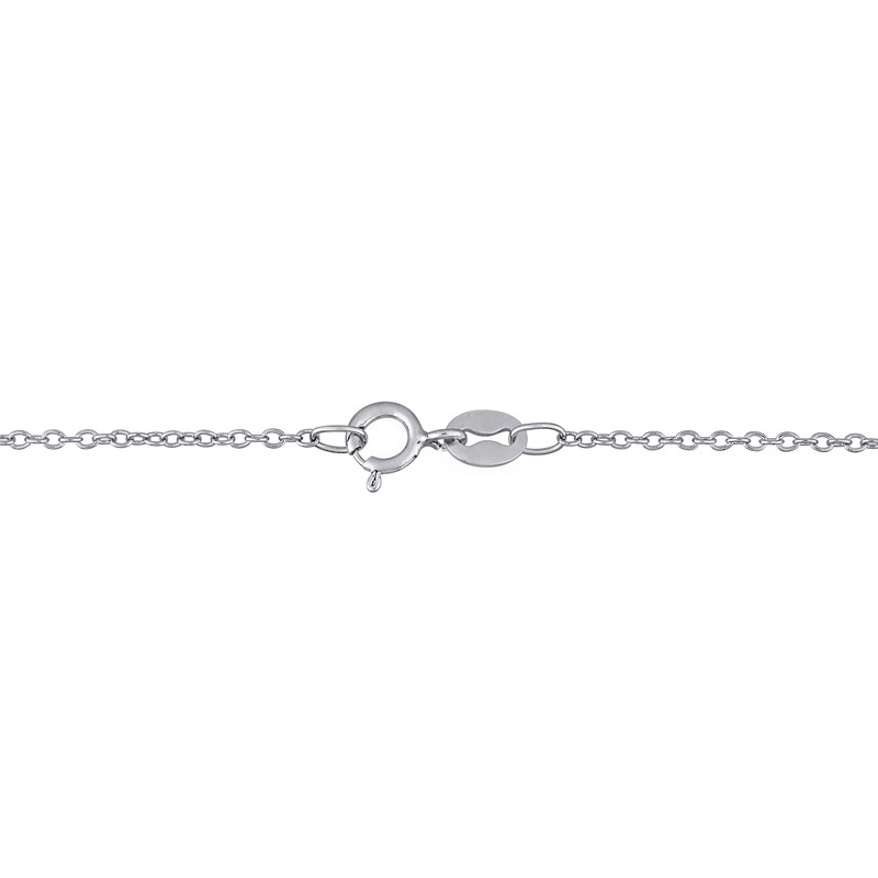 1 1/2 CT TGW Created Blue and White Sapphire Black Spinel Dog Necklace in Sterling Silver