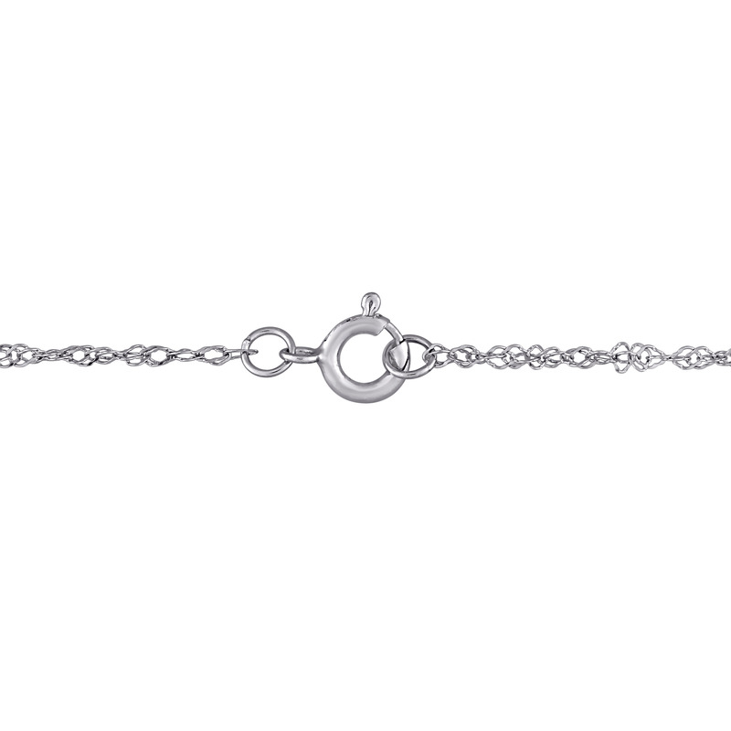 3/8 CT TW Lab Created Diamond Halo Necklace in 14k White Gold - 17 in