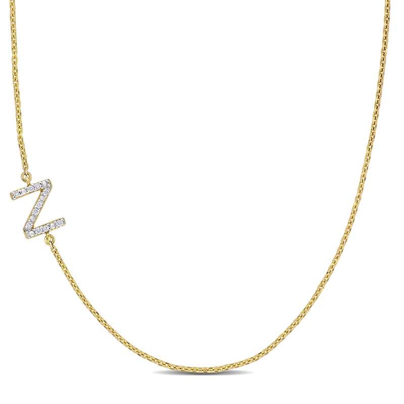 Diamond-Accent Z Initial Pendant in 14k Yellow Gold