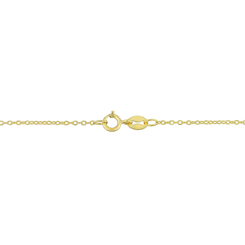 3 3/4 CT TGW Created Sapphire Halo Earrings and Necklace 2-Piece Set in Yellow Plated Sterling Silver