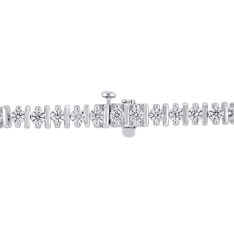 4 1/2 CT DEW Created Moissanite Bar Tennis Bracelet in Sterling Silver - 7.25 in.