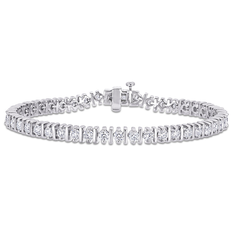4 1/2 CT DEW Created Moissanite Bar Tennis Bracelet in Sterling Silver - 7.25 in.